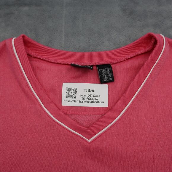 Bobbie Brooks Shirt Womens 2XL Pink V Neck Long Sleeve Banded Cuffs Pullover Top - Picture 10 of 16